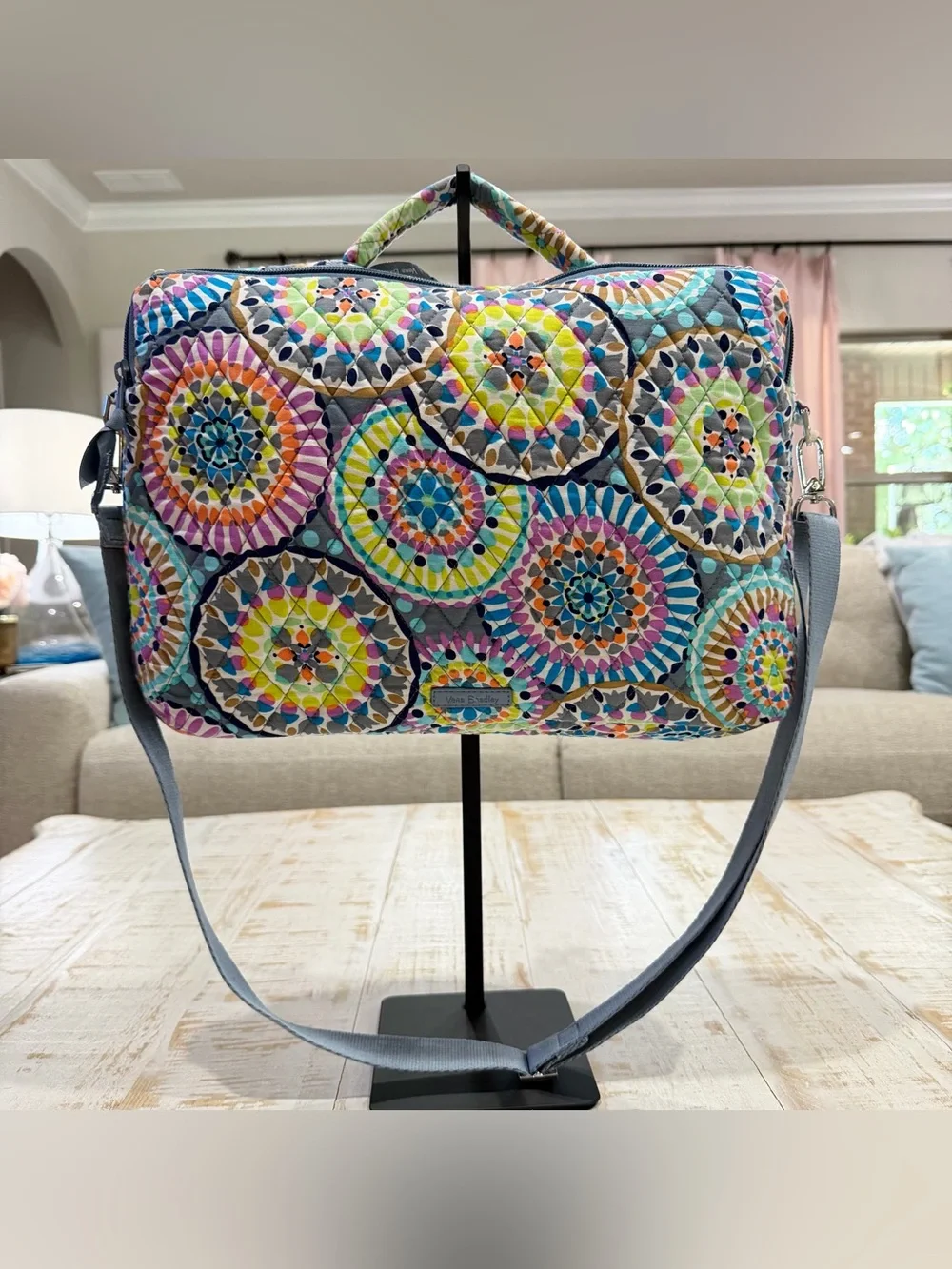 Vera Bradley Sunny Medallion Laptop Workstation Crossbody Bag